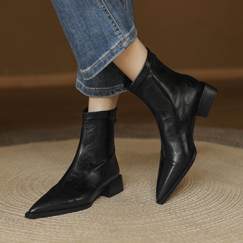 Sock Boot Women - Women Pointed Short Boots 2025 Autumn
