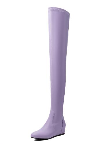 Sock Boot Women - Women Lavender Solid Stretch Over The