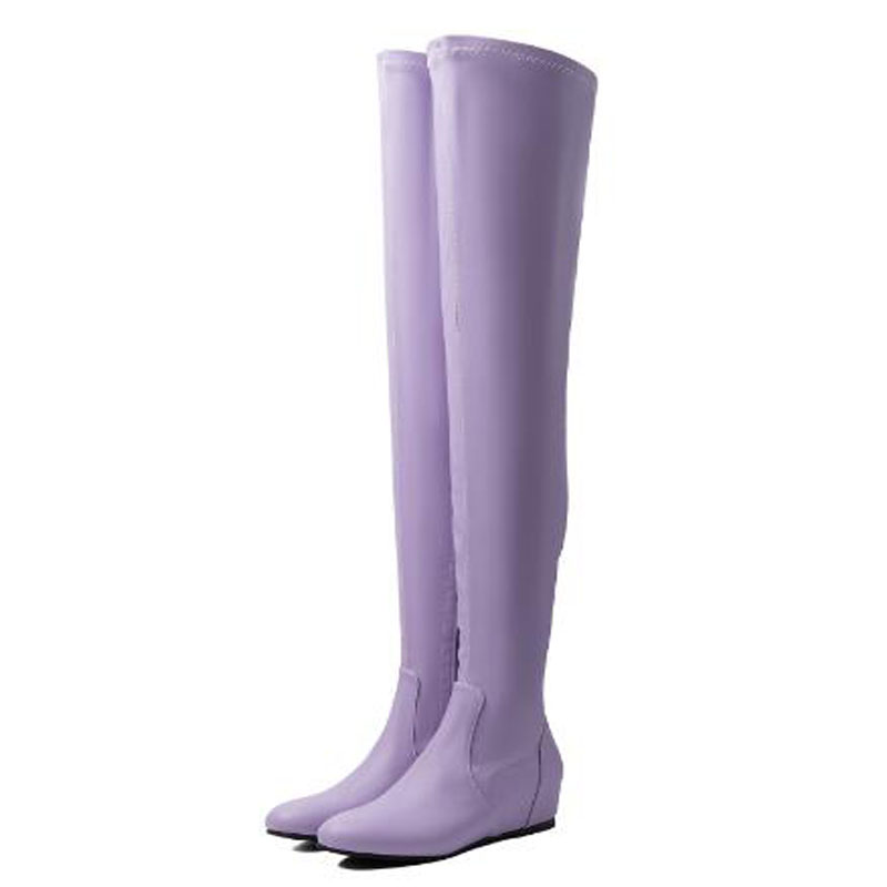 Sock Boot Women - Lavender Solid Stretch Over The Knee