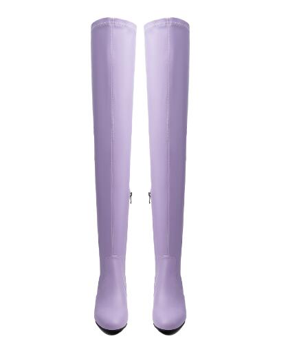 Women Lavender Solid Stretch O - Sock Boot Women review and price