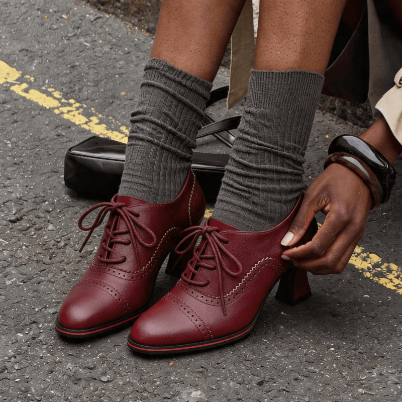 Women’s Faux Leather Brogue Ox - Oxford Lace Up Women review and price